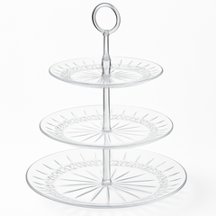 Elegant 3-Tier Crystal Handle Treat Stand