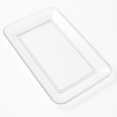Elegant Clear Rectangle Plastic Serving Tray - 9" x 14.25"