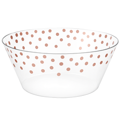 Rose Gold Polka Dot Large Plastic Serving Bowl