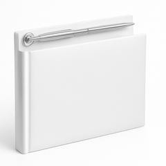 Elegant White Pearl Wedding Guest Book with Pen