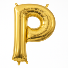 Gold Foil Letter 'P' Air-Filled Balloon