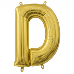 Gold Foil Air-Filled Letter "D" Balloon