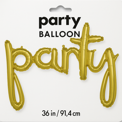 Gold Script Party Foil Balloon