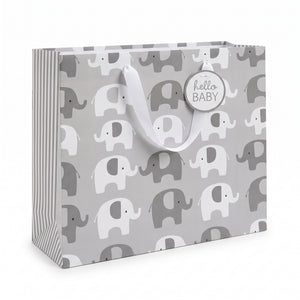 Large Gender Neutral Elephant Gift Bag with Tissue Paper