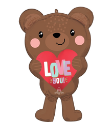 Satin Love Bear Super Shape Valentine's Day Balloon