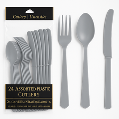 Assorted Plastic Cutlery Set - 24 Pieces