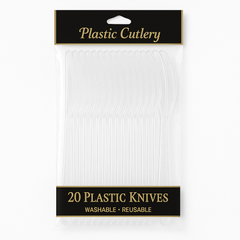 Clear Plastic Economy Knives - 20 Pack