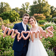 Rose Gold "Mr & Mrs" Foil Balloon Banner