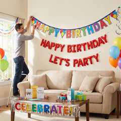 Colorful "Happy Birthday" Balloon Banner Set - 4 Pack