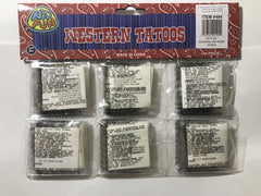 Western Tattoos (Sold By Gross) - 144 Count