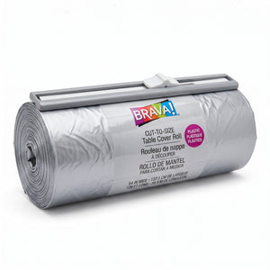 Silver Plastic Table Cover Roll with Slide Cutter - 40" x 126'