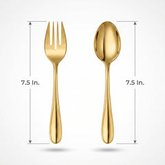 Elegant Gold Serving Spoon and Fork Set - 13 In. | 4 Count