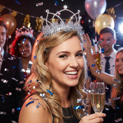 Silver Shimmer Tinsel Tiara - Costume Accessory
