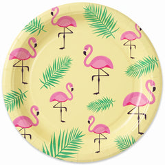 Flamingo Paradise 8.5" Round Paper Plates