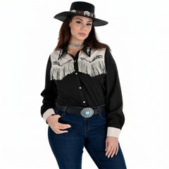 Women's Plus Size Western Fringe Shirt - Halloween Costume Accessory