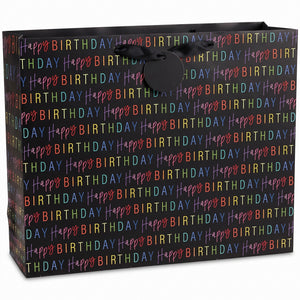 Rainbow Matte Happy Birthday Gift Bag - Large