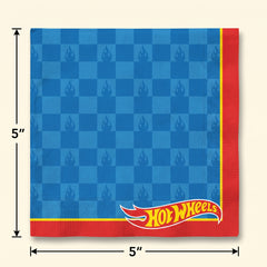 Hot Wheels Printed Beverage Napkins - 5 in. x 5 in. - 16 Pack