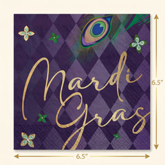 Mardi Gras Masquerade Luncheon Napkins - 6.5 In. X 6.5 In.