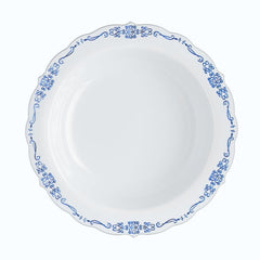 5 Oz. White / Navy Victorian Design Bowls | 20 Count