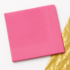 Bright Pink Hot Stamped Beverage Napkins - 5 In. X 5 In.
