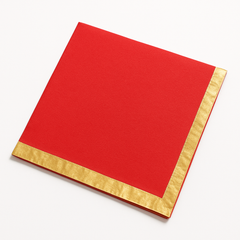 Elegant Red Hot Stamped Beverage Napkins - 5 In. X 5 In.