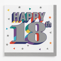 Here's to 18 Birthday Beverage Napkins - 16 Count