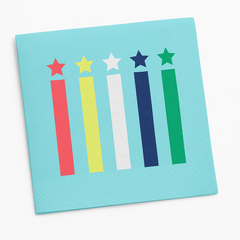 Modern Birthday Candle Beverage Napkins - 16 Pack - 5 In. X 5 In.