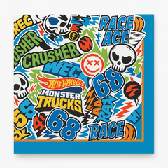 Hot Wheels Monster Trucks Beverage Napkins - 5 In. X 5 In.