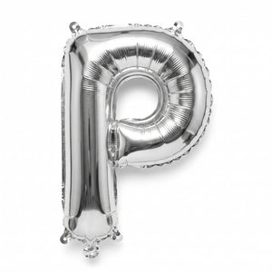 Silver Foil Letter "P" Balloon - Metallic Party Decor