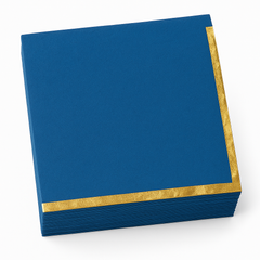 Royal Blue Luncheon Napkins with Gold Hot Stamp