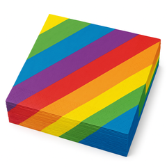 Rainbow Striped Lunch Napkins - 16 Pack