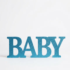 Glitter Blue Baby Stand Sign for Baby Shower Decoration