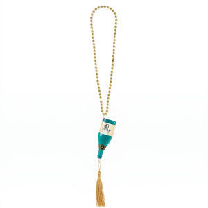 New Year's Eve Champagne Bottle Beaded Necklace