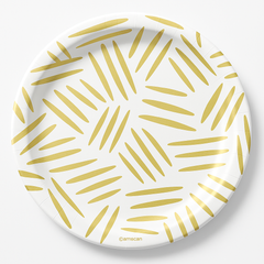 Elegant Gold Motif 10" Round Paper Plates
