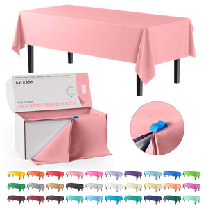 54 In. x 300 Ft. Cut To Size Table Roll | Pink | Case of 4
