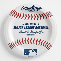 MLB Rawlings Baseball Round Paper Dessert Plates, 7-Inch, 8-Pack