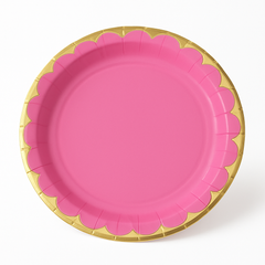 Bright Pink 10" Decorative Paper Plates