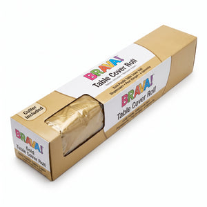 Gold Plastic Table Cover Roll with Cutter - 40" x 126'