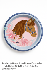 Saddle Up Horse Party Plates - 9" Round, 8-Pack