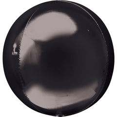 Sleek Black 16-Inch Geometric Foil Orb Balloon