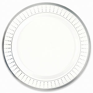Premium Silver Dotted Dessert Plates - 7.5" (20-Pack)