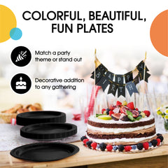9 In. Black Paper Plates - 20 Ct.