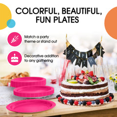 9 In. Cerise Paper Plates | Case of 1000