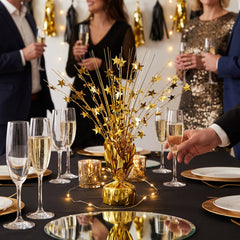 Golden Starburst Metallic Spray Centerpiece - 12 Inch