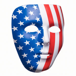 Patriotic Full Face Mask - Red, White, and Blue