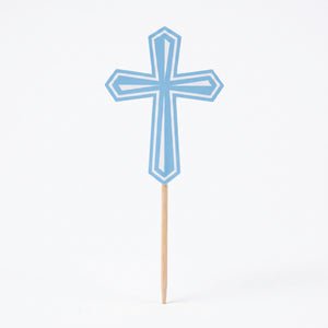 Blue Cross First Communion Party Picks - 36 Pack