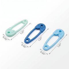 Blue Safety Pin Favor Charms - 24 Pack for Baby Showers