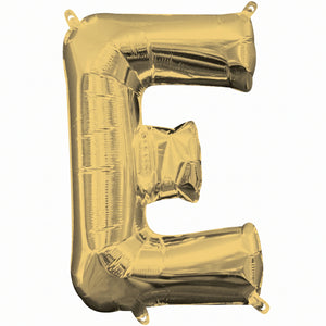 Gold Foil Air-Filled Letter "E" Balloon