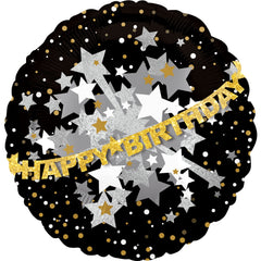 Deluxe Starry Night Happy Birthday Foil Balloon