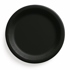 Black Go Brightly 8.5" Round Paper Plates